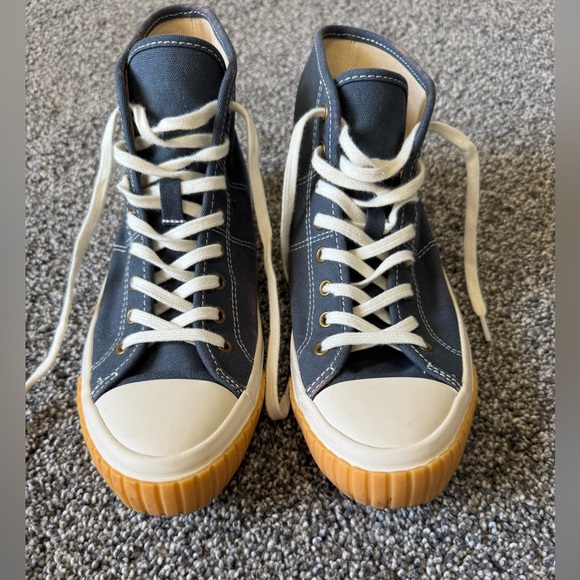 J.Crew Women’s Canvas High-Top Sneakers - Blue - Size 7.5 - Picture 1 of 10